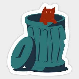 cat in trash Sticker